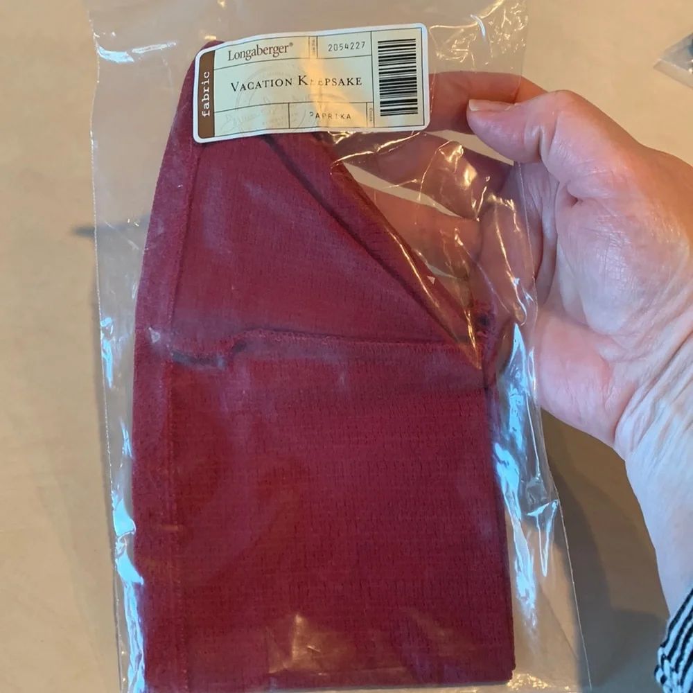 Longaberger Fabric Liner for the Vacation Keepsake Basket in Paprika. NEW
